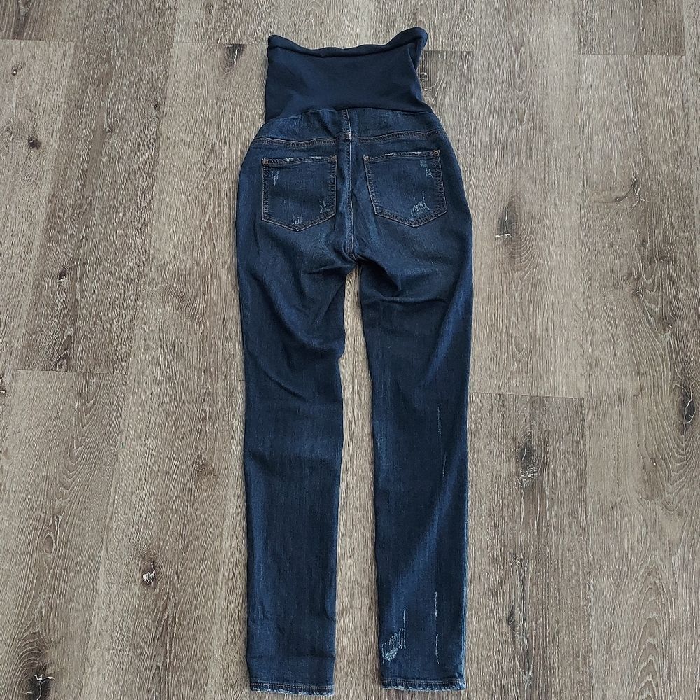 LED Luxe Essentials Denim Distressed Maternity Jeggings Size 25 - Picture 4 of 5